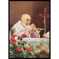 Imagem de Quadro Decorativo Religioso São Padre Pio de Pietrelcina 40x55cm com Moldura e Vidro