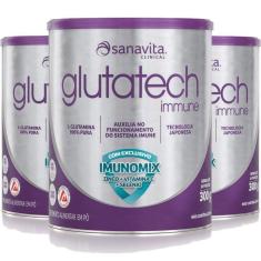 Imagem de Kit 3 Glutatech Immune Glutamina Sanavita 300G