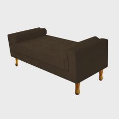 Imagem de Recamier Félix Casal 140cm Suede Marrom -