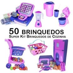 Imagem de Kit Cozinha Infantil Carinho Caixa Geladeira Microondas 50P - Altimar