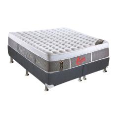 Imagem de Cama Box King: Colchão Molas Castor Pocket Light Stress Oxygen New Plush + Base crc Suede Gray(193x203)