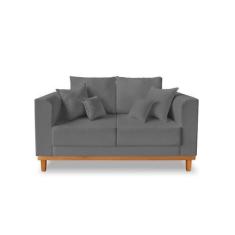 Imagem de Sofá Vintage Viena 02 Lugares Para Escritorio Suede Grafite - Madeira