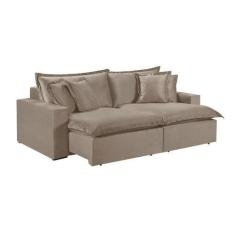 Imagem de Sofá 5 Lugares Retrátil Com Encosto Fixo Linho M-145 Martins - Martins