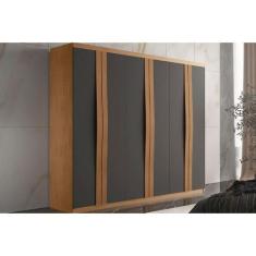 Imagem de Guarda Roupa Casal 6 Portas E 2 Gavetas Grécia Naturale/Grafite - Rufa
