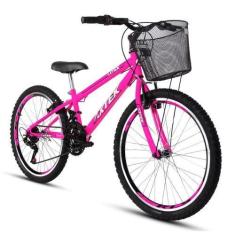Imagem de Bicicleta Aro 24 Axtek Sport Gold V-Brake Mtb 21V Feminina, Rosa neon,
