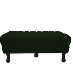 Imagem de Recamier Luis Xv Capitonê Retrô 180cm Suede Verde Pés Madeira Mz Decor