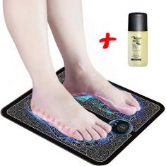 Imagem de Kit Massageador Tapete Elétrico Ems Para Pés Fisioterápico + Óleo de M