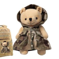 Imagem de Urso camuflado, Urso de pelúcia | Bonitos brinquedos de urso camuflado de 7,87 pol. para crianças - Animal de pelúcia da decoração do quarto, travesseiro destacável plushie para crianças adultos sofá