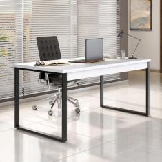 Imagem de Mesa de Escritório Málaga Branca e Preta 150 cm