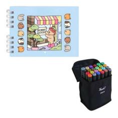 Imagem de Livro De Colorir Bobbie Goods + Kit De 24 Canetinhas Marca Texto Pagin