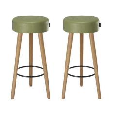 Imagem de Kit 2 Banquetas Banco Alto Londres material sintético Bar Cozinha Pés 