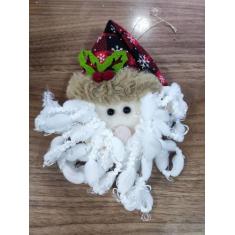 Imagem de Enfeite Pendente Noel Pelúcia Rosto Boneco 16x10cm Decoração De Natal 