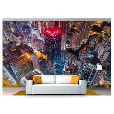 Imagem de Papel De Parede Cidade Prédios Luzes Noite 3D Ncd235