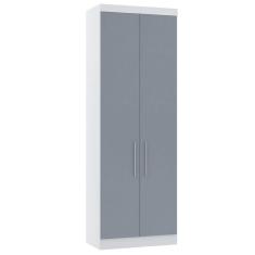 Imagem de Guarda Roupa Modulado 79cm 2 Portas Alpes Luciane Móveis Branco Com Grey Sky