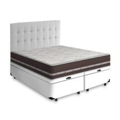 Imagem de Cama Box Baú + Cabeceira Cassis E Colchão Queen - Anjos - Classic Supe