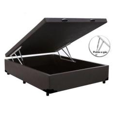 Imagem de Cama Box Baú Viúvao Sintético Marrom Com 128cm De Largura - Imperium D