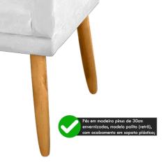 Imagem de Sofá Pés Palito Estofado de 2 Lugares Nina Suede Branco