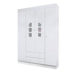 Imagem de Guarda Roupa Infantil Com 4 Porta E 2 Gavetas Lívia Cor Branco Phoenix