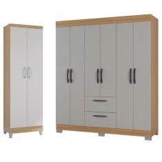 Imagem de Guarda Roupa Casal Tóquio 6 Portas Com Armário Multiuso 2 Portas Damas
