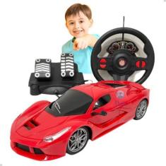 Imagem de Carrinho De Controle Remoto Sport Grande Volante Pedais Luz - Multikid