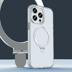 Imagem de Capa de telefone com suporte de anel magnético para iPhone 14 13 12 Pro Max Cover Carregamento sem fio Celular de metal à prova de choque, transparente fosco, para iPhone 13 Pro