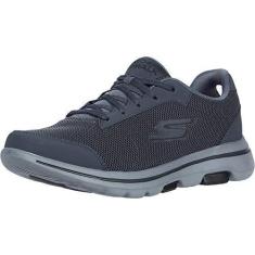 Imagem de Skechers Tênis de caminhada masculino Gowalk 5 com cadarço, Carvão/preto 2, 42