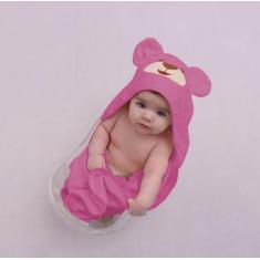 Imagem de Toalha De Banho Bebe Capuz Orelhinha Infantil Bordado - AnjoNinho, Urs