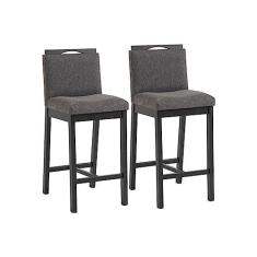 Imagem de Conjunto 2 Banquetas Madeira Maciça Dani Preto Tec Algodão