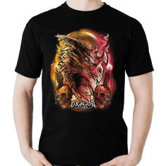 Imagem de Camiseta Dragão Com Caveiras Dragon Store