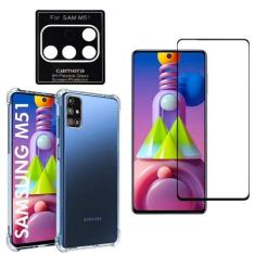 Imagem de Capa Capinha Antishock + Película 9D Nano Blindada + Película Câmera Compatível Samsung Galaxy M51