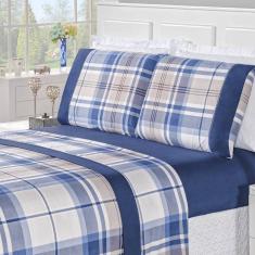 Imagem de Jogo De Cama Estampado Micropercal 200 Fios Naturale Casal 04 Peças Titânio