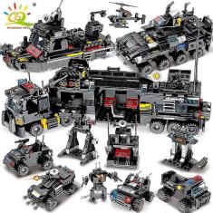 Imagem de 8 em 1 Swat Commando Truck Building Blocks City Helicopter 