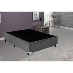 Imagem de Base Box Viúva Suede Cinza - 42x128x188:Cinza - LORD COLCHÕES