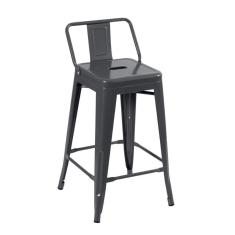 Imagem de Banqueta Média Com Encosto 61 Cm Cinza Escuro Cinza-escuro