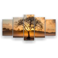 Imagem de Quadro Decorativo Árvore No Deserto 129x61 5 Peças