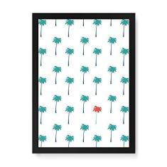 Imagem de Arte Maníacos Quadro Decorativo Coqueiros Textura - 23x16,25cm (Moldura caixa em laca )