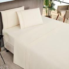 Imagem de Jogo De Cama King Elegance 180 Fios 04 Peças Palha - Bia Enxovais