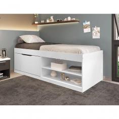 Imagem de Cama Box Sapateira Solteiro 0,88 Branco Com Colchão