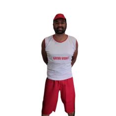 Imagem de Fantasia Salva Vidas Adulto Masculino Carnaval Tema Profissão Life Guard Bloquinho Bombeiro