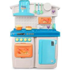Imagem de Super Cozinha Infantil Fogão Geladeira Panelas Pia Forno Utensílios Ab