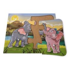 Imagem de Quebra Cabeça Elefante 4 Peças Com Pinos - Jottplay