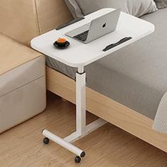 Imagem de SilteD Mesa lateral sobre a cama com rodas, mesa de computador portátil móvel sobre a cama, altura ajustável, mesa de computador portátil com rodinhas, mesa lateral para sofá, mesa de trabalho, jantar