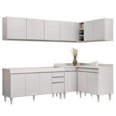 Imagem de Armário de Cozinha Modulado de Canto 6 Peças CP31 Balcão sem Tampo Branco - Lumil