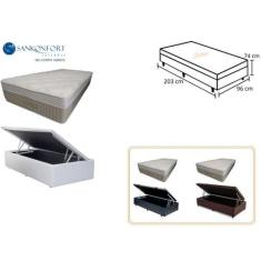 Imagem de Conjunto Cama Box Baú Solteiro King + Colchão Sankonfort Strong Linha