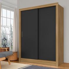 Imagem de Guarda Roupa Solteiro Nanda 2 Pts Boreal/preto - Moveis Arapongas