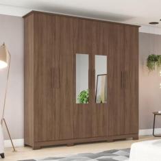 Imagem de Guarda-roupa Casal 6 Portas 3 Gavetas com Espelho Cover Castanho Hp