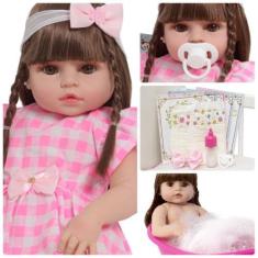 Imagem de Boneca Reborn Recém Nascida Corpo De Vinil Com Kit Itens - Cegonha Reb