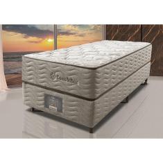 Imagem de Cama Box Solteiro Colchão Euro + Box 88X188x71 Molas Ensacadas Cama Inbox Ocean Bege