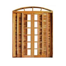 Imagem de Portal Correr Veneziana 6 Folhas Itauba em Arco com Fechadua 1,40 X 2,30 Rodam Natural