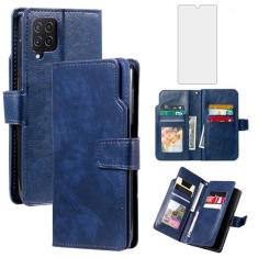 Imagem de Asuwish Capa de telefone para Samsung Galaxy A22 4G 6,4 polegadas capa carteira com protetor de tela de vidro temperado flip porta-cartão de crédito suporte bolsa fólio TPU celular M32 M22 F22 A 22